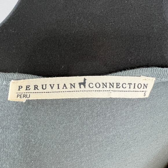 Peruvian Connection Blue Cowl Neck Long Sleeve Pullover Tunic Top Size S Small - Picture 5 of 7